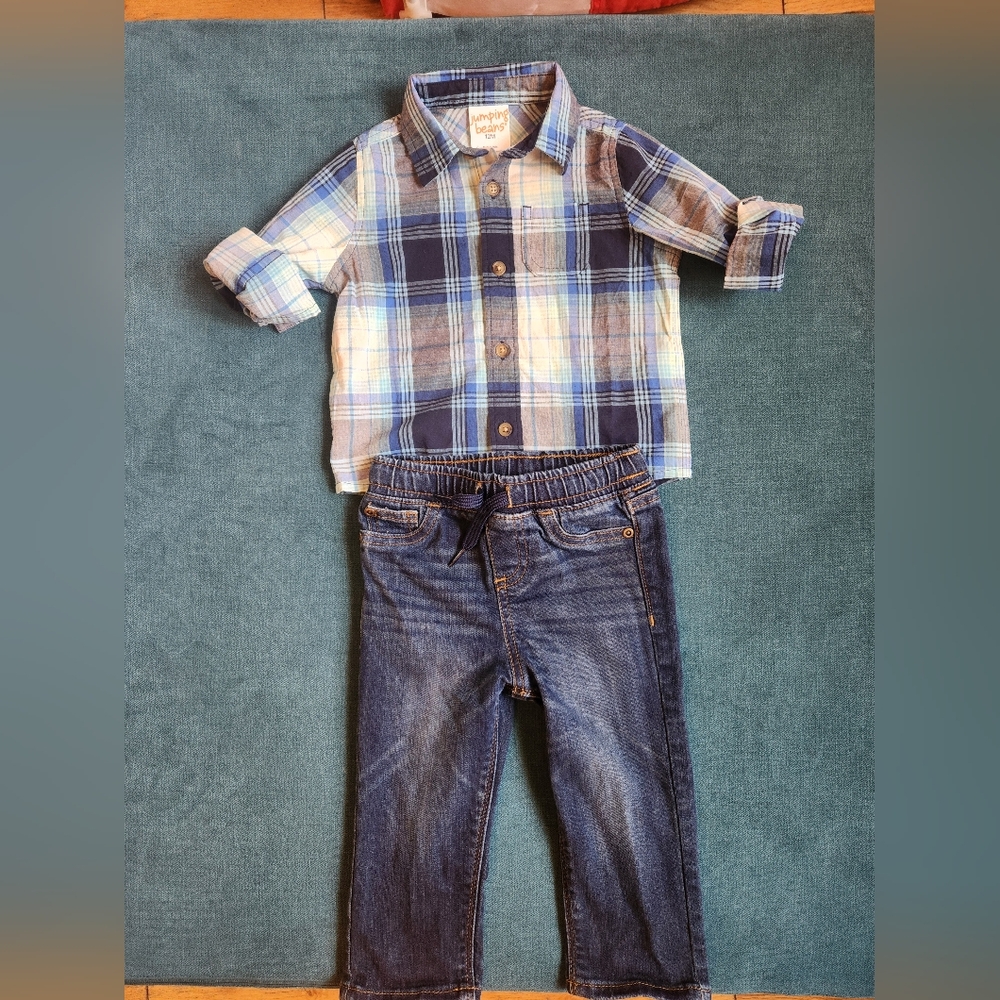 EUC 12M JUMPING BEANS OUTFIT